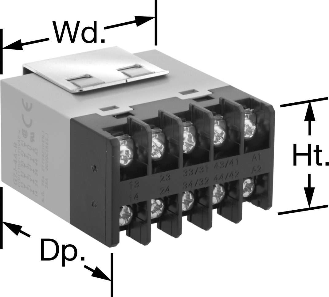 Vidalı Terminal Rölesi, 4PST-NO, 10 Terminal, 120V AC Giriş