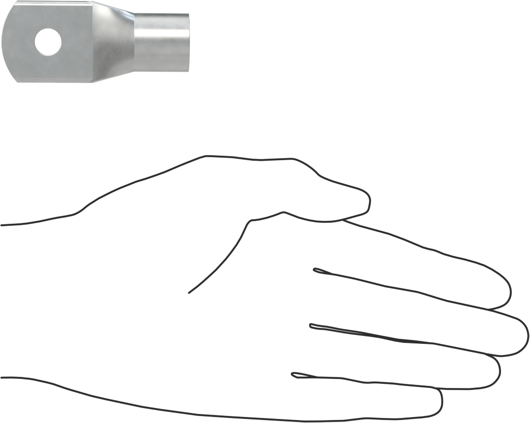 Pil Terminali Konektörü, 3/8" Standart Pabuç, Sıkma, 4/0 AWG