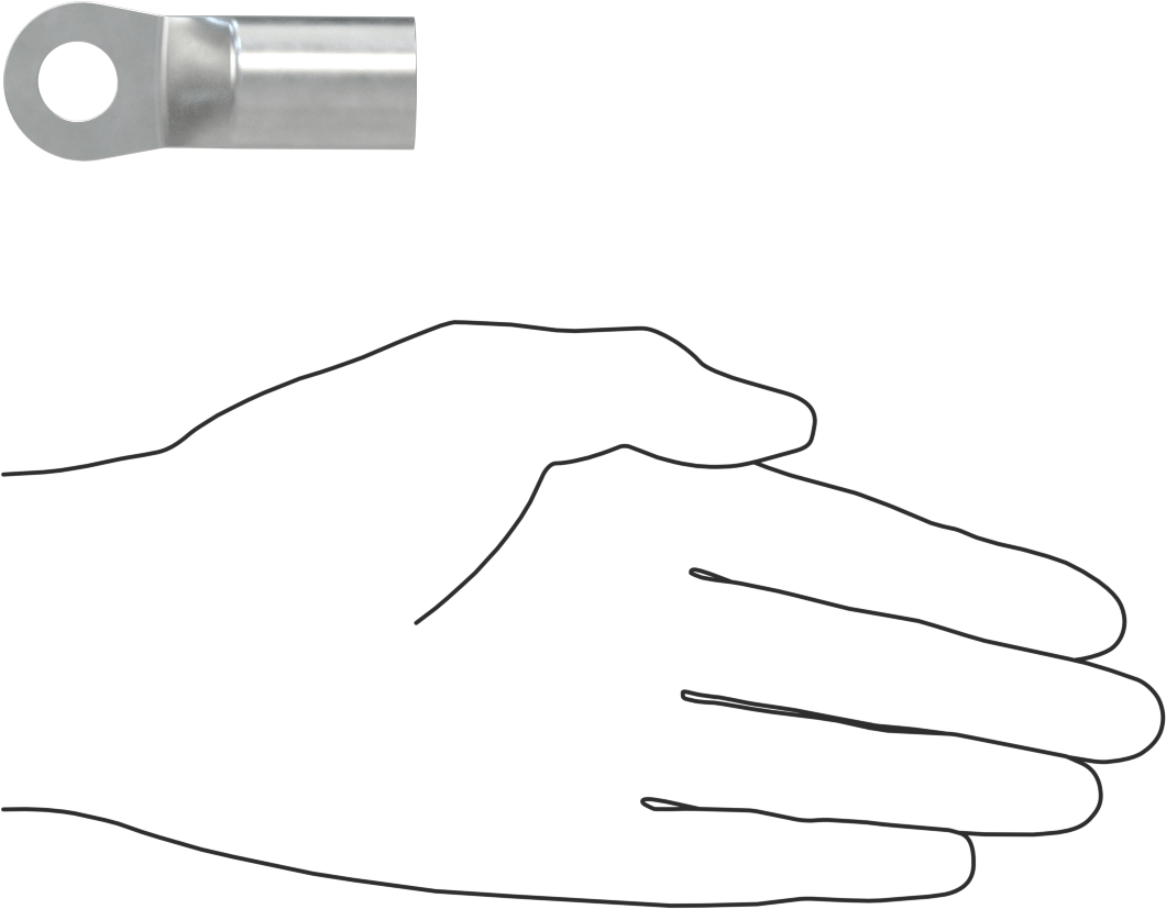 Pil Terminali Konektörü, 1/2" Ağır Hizmet Tipi Pabuç, Sıkma, 4/0 AWG