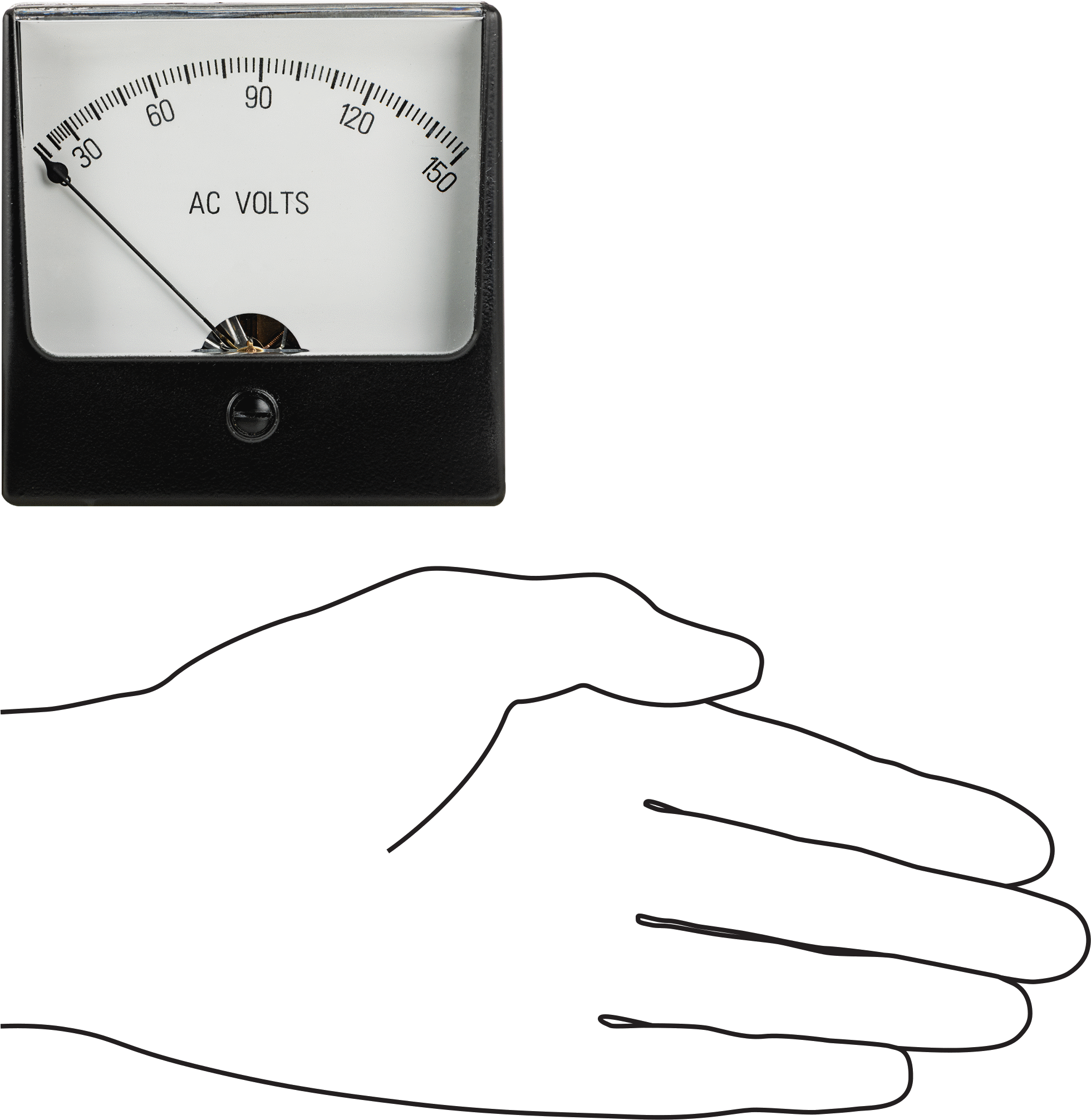 Analog Elektrik Paneli Ölçer, 0-150 V AC Ölçer, Akrilik Pencere, 3,25 inç Yükseklik