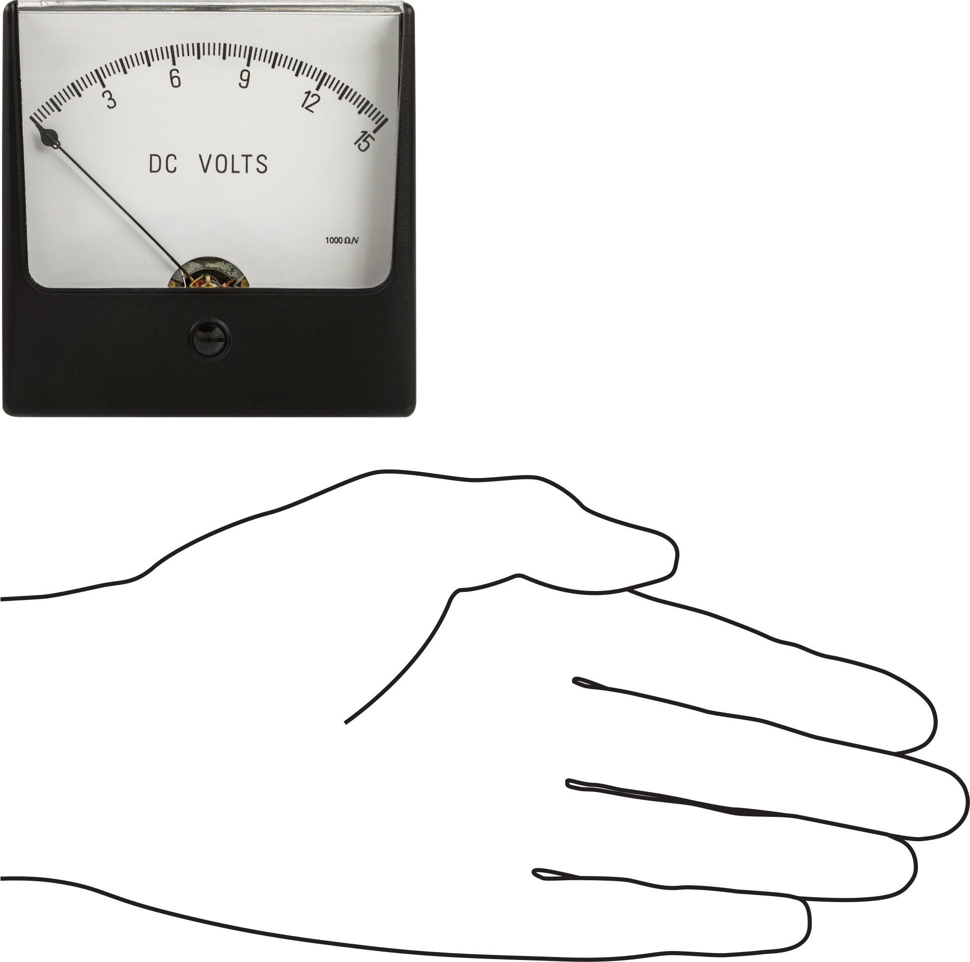 Analog Elektrik Paneli Ölçer, 0-15 V DC ölçer, Akrilik Pencere, 3,25 inç Yükseklik