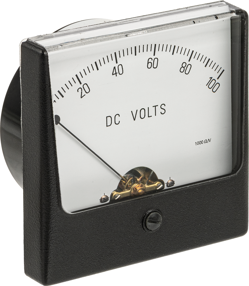 Analog Elektrik Paneli Ölçer, 0-100V DC Ölçer, Akrilik Pencere, 3,25" Yükseklik