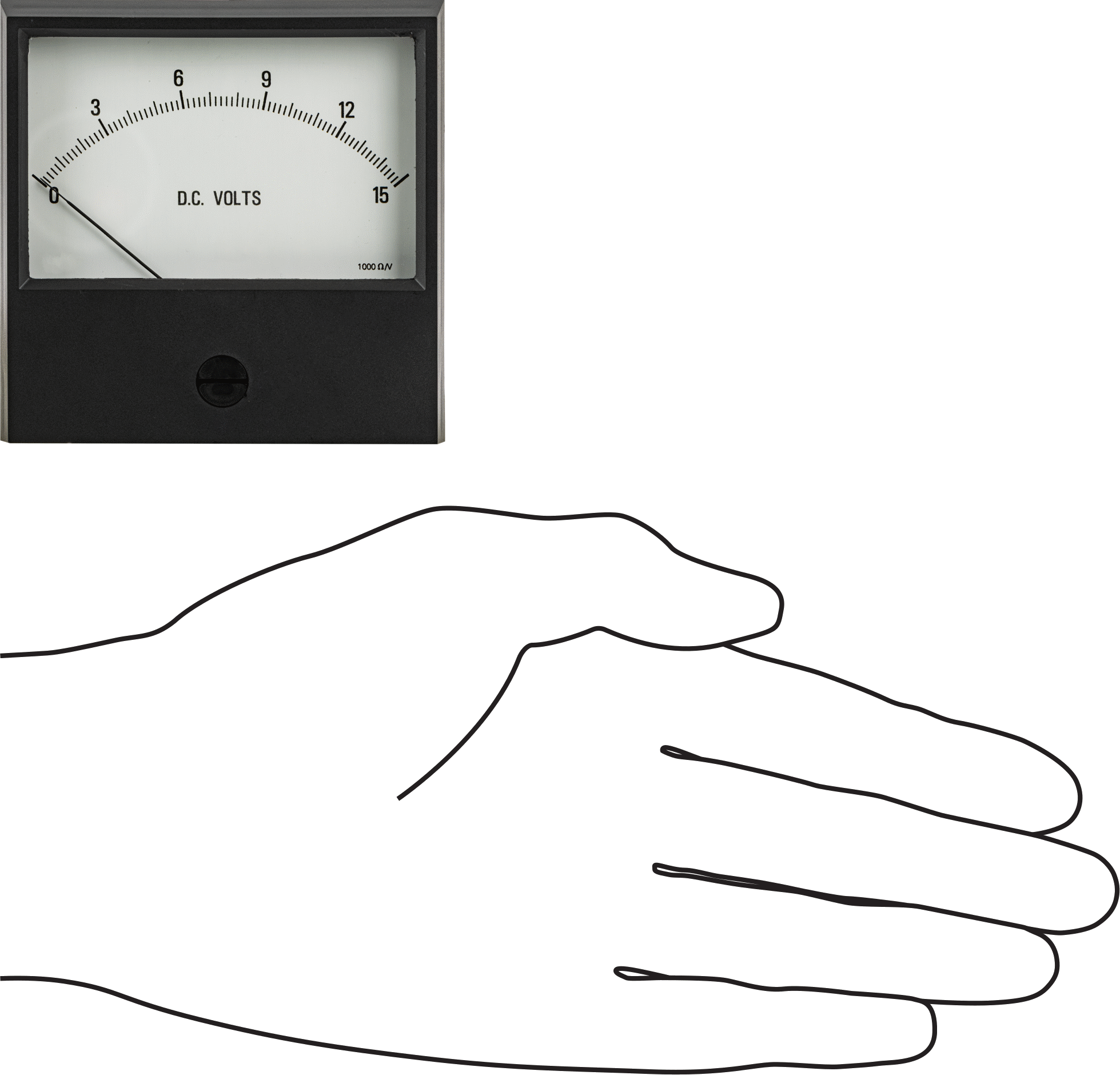 Analog Elektrik Paneli Ölçer, 0-15 V DC ölçer, Cam Pencere, 3" Yükseklik
