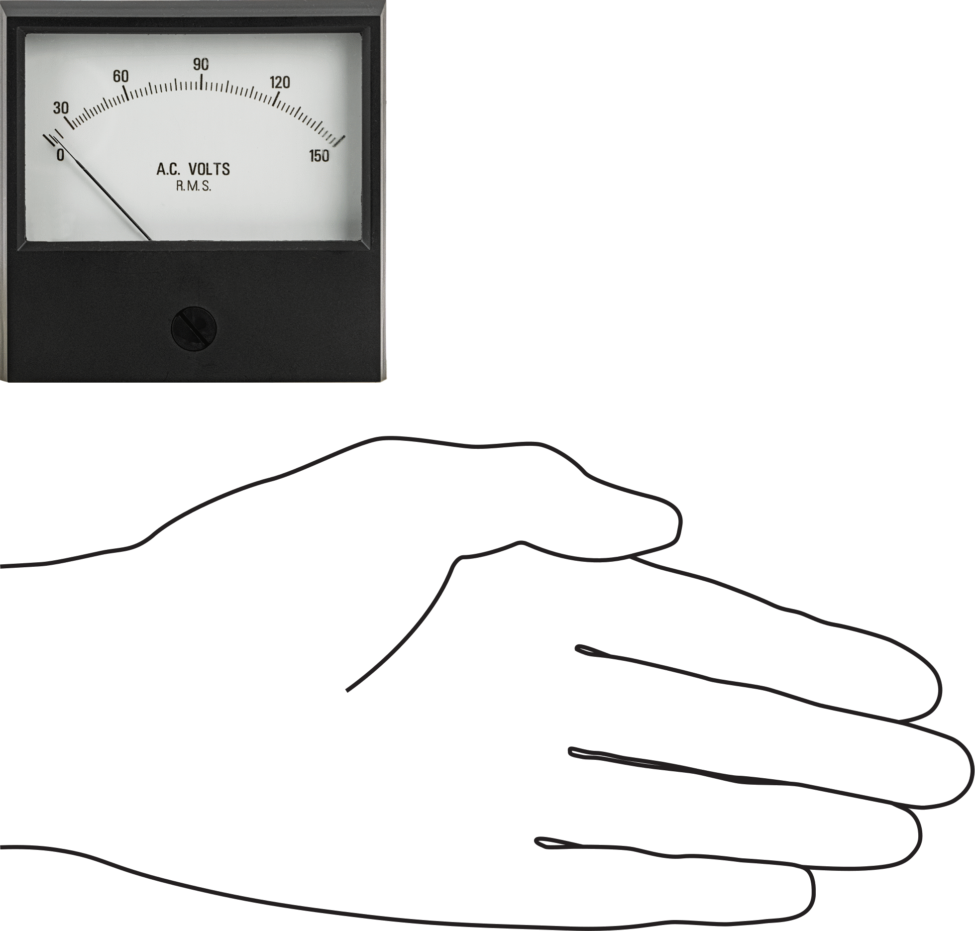 Analog Elektrik Paneli Ölçer, 0-150 V AC Ölçer, Cam Pencere, 3" Yükseklik