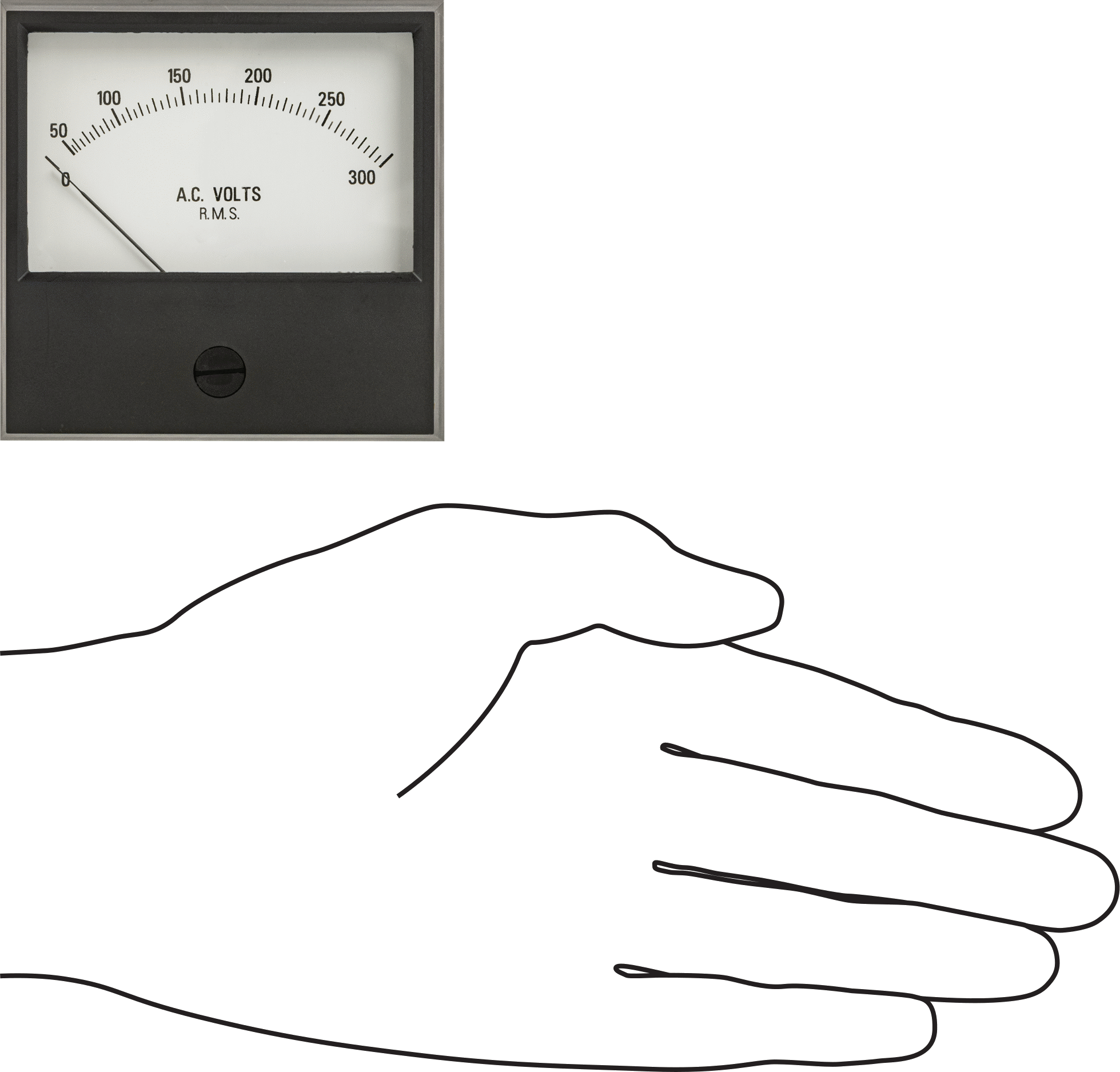 Analog Elektrik Paneli Ölçer, 0-300V AC Ölçer, Cam Pencere, 3" Yükseklik