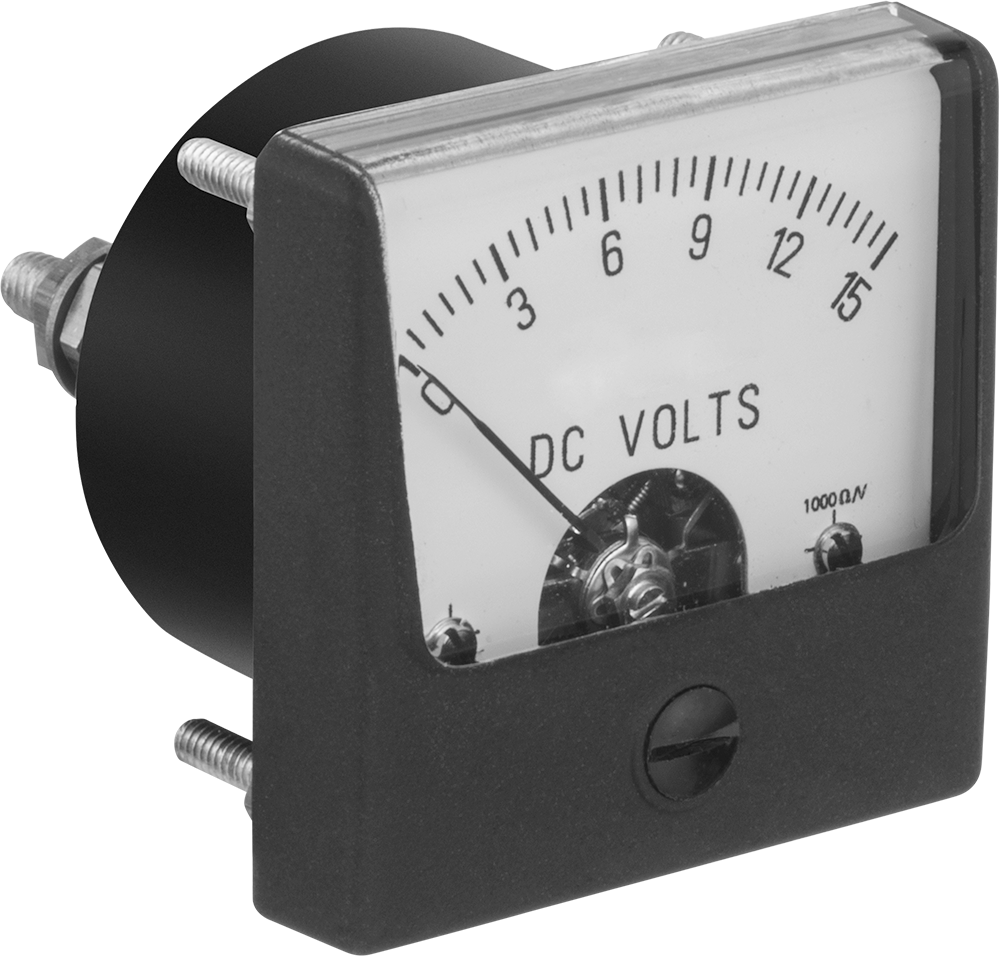 Analog Elektrik Paneli Ölçer, 0-15 V DC ölçer, Akrilik Pencere, 1,76 inç Yükseklik