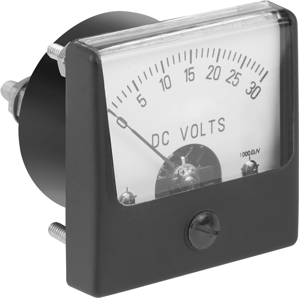 Analog Elektrik Paneli Ölçer, 0-30 V DC Ölçer, Akrilik Pencere, 1,76 inç Yükseklik