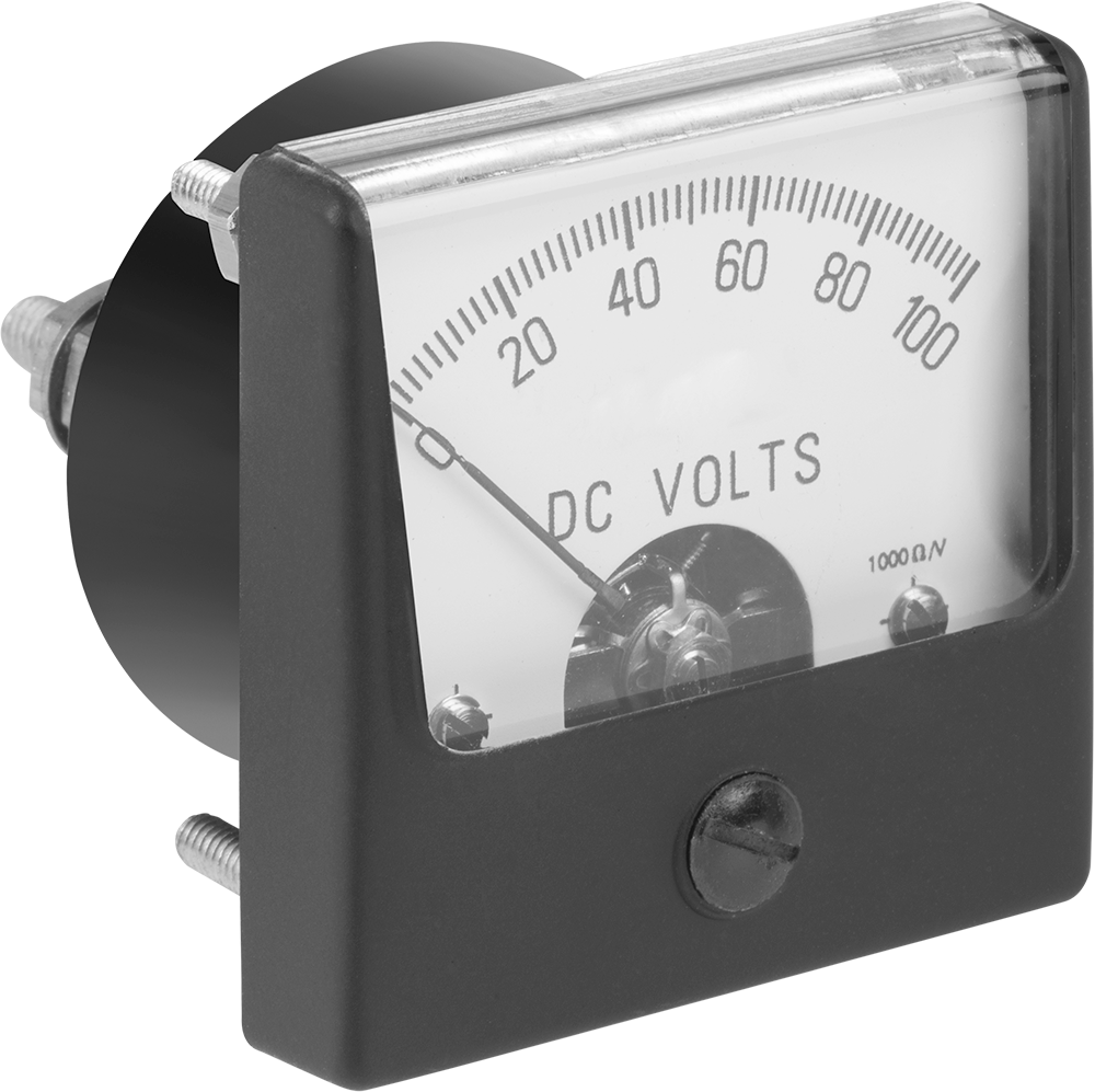 Analog Elektrik Paneli Ölçer, 0-100V DC Ölçer, Akrilik Pencere, 1,76 inç Yükseklik