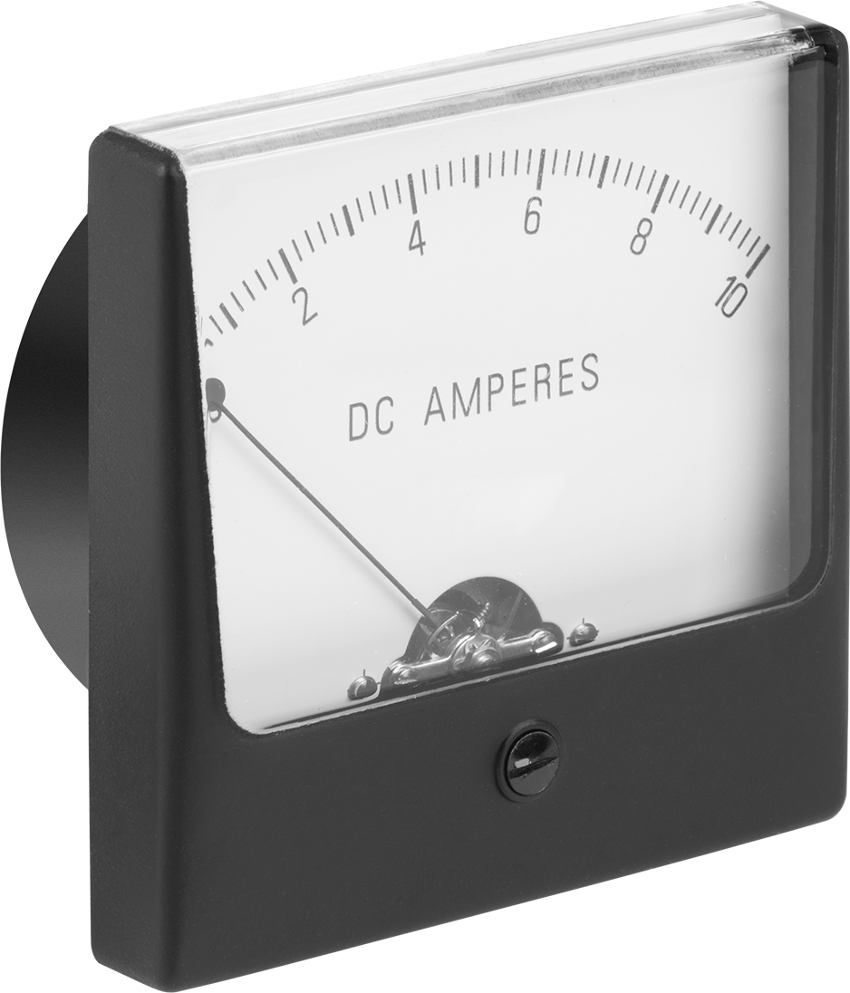 Analog Elektrik Paneli Ölçer, Akım Ölçer, Akrilik Pencere, 0-10 Amper DC, 3,25 inç Yükseklik