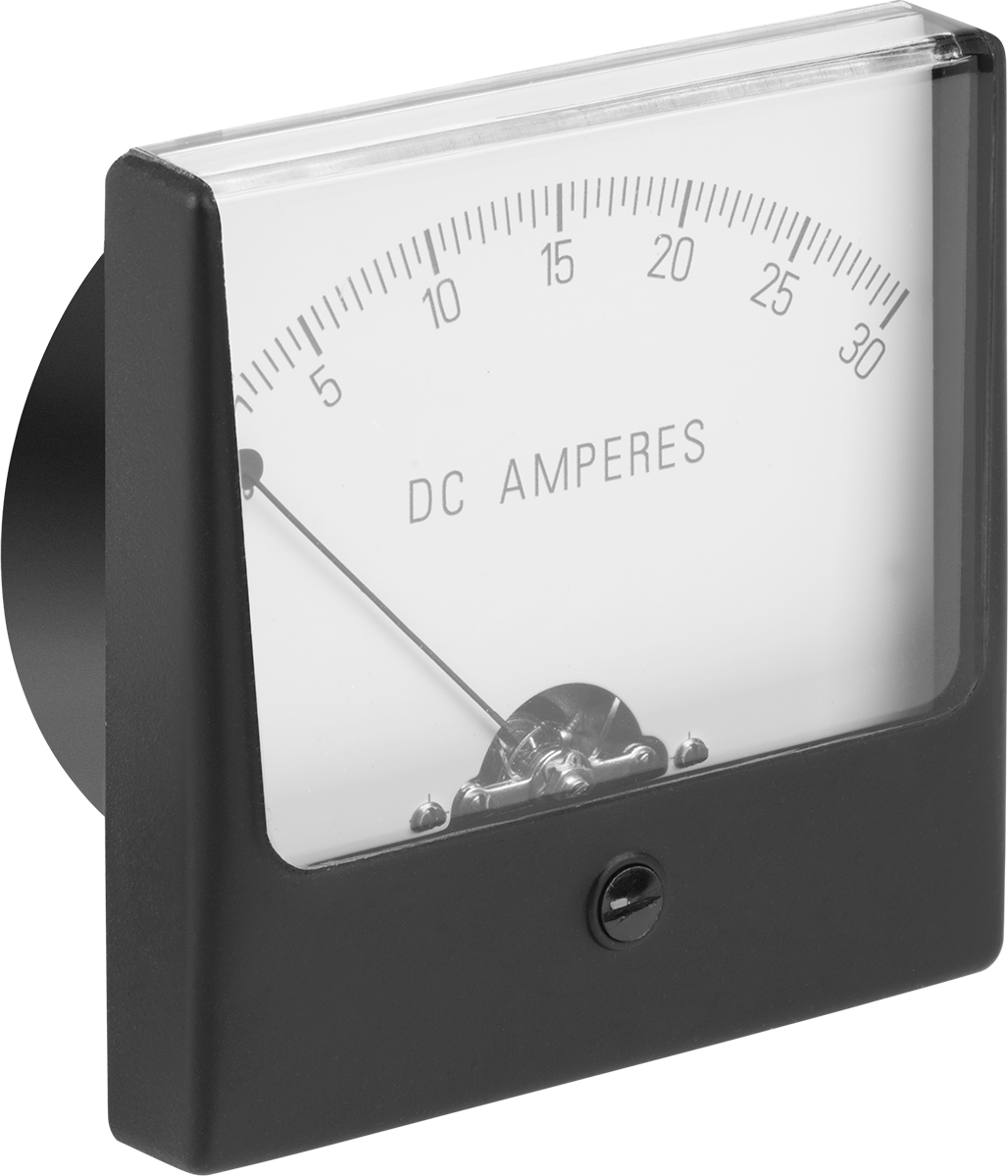 Analog Elektrik Paneli Ölçer, Akım Ölçer, Akrilik Pencere, 0-30 Amper DC, 3,25 inç Yükseklik
