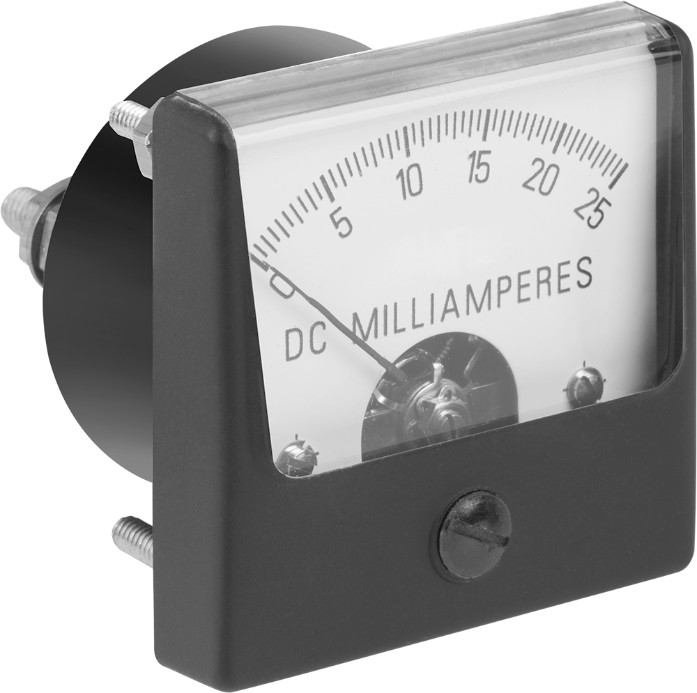 Analog Elektrik Paneli Ölçer, Akım Ölçer, Akrilik Pencere, 0-25 mA DC, 1,76 inç Yükseklik