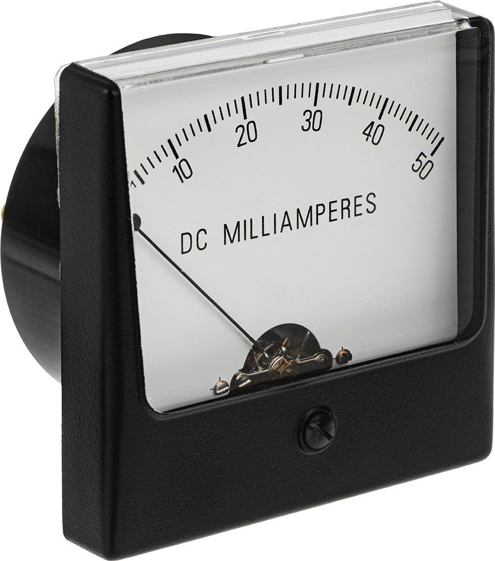 Analog Elektrik Paneli Ölçer, Akım Ölçer, Akrilik Pencere, 0-50 mA DC, 3,25" Yükseklik