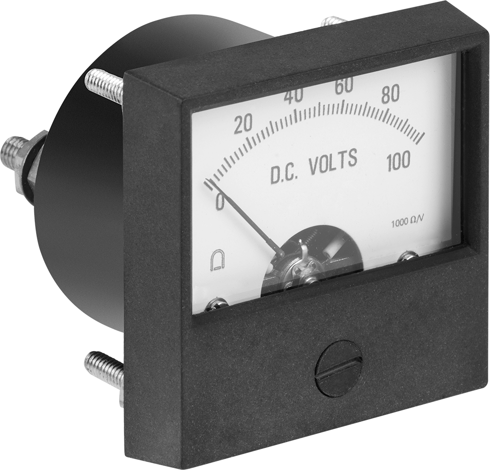Analog Elektrik Paneli Ölçer, 0-100V DC Ölçer, Cam Pencere, 1,75 inç Yükseklik