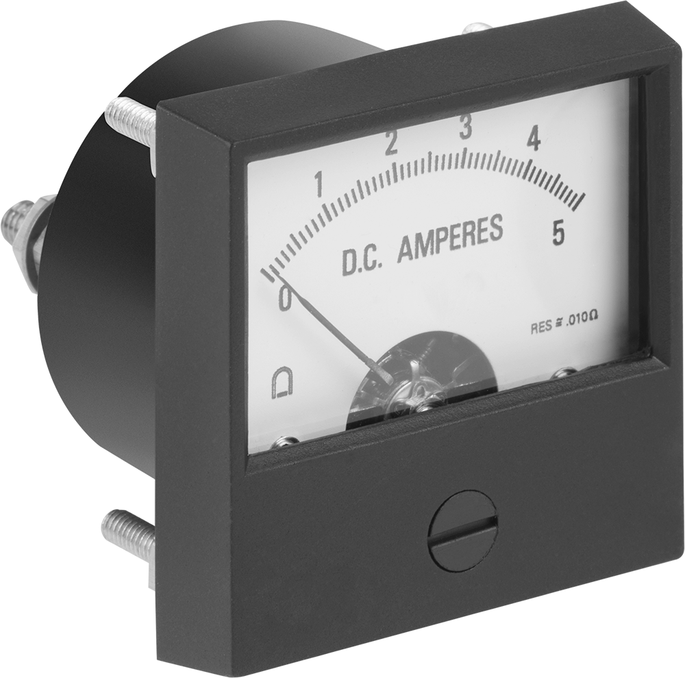 Analog Elektrik Paneli Ölçer, Akım Ölçer, Cam Pencere, 0-5 Amper DC, 1,75 inç Yükseklik