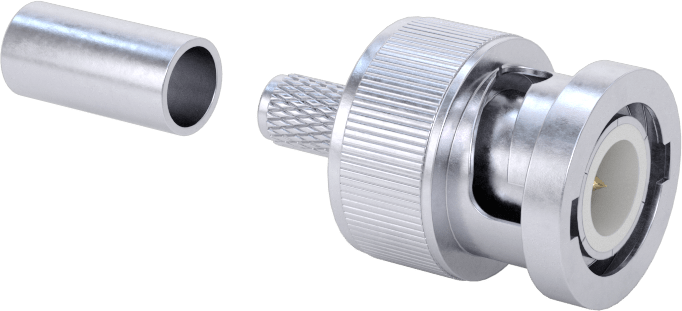 BNC Koaksiyel Konektör, RG-58/U Kablo için Sıkmalı Fiş, 50 Ohm