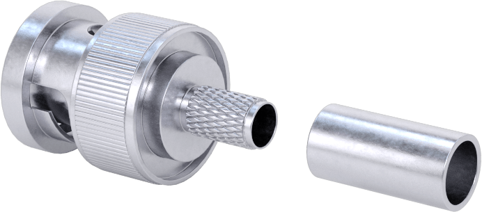 BNC Koaksiyel Konektör, RG-58/U Kablo için Sıkmalı Fiş, 50 Ohm