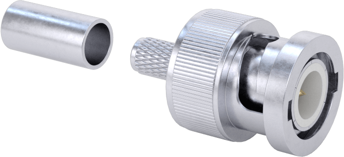 BNC Koaksiyel Konektör, RG-58/U Kablo için Sıkmalı Fiş, 50 Ohm