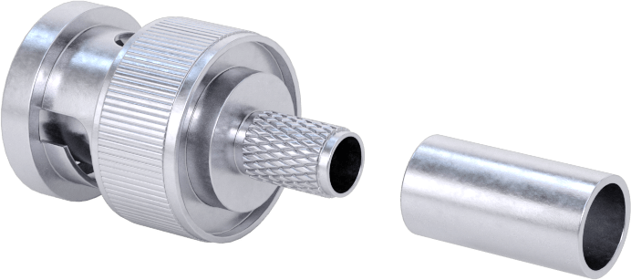 BNC Koaksiyel Konektör, RG-59/U için Sıkma Fişi, RG-62A/U, 50 Ohm