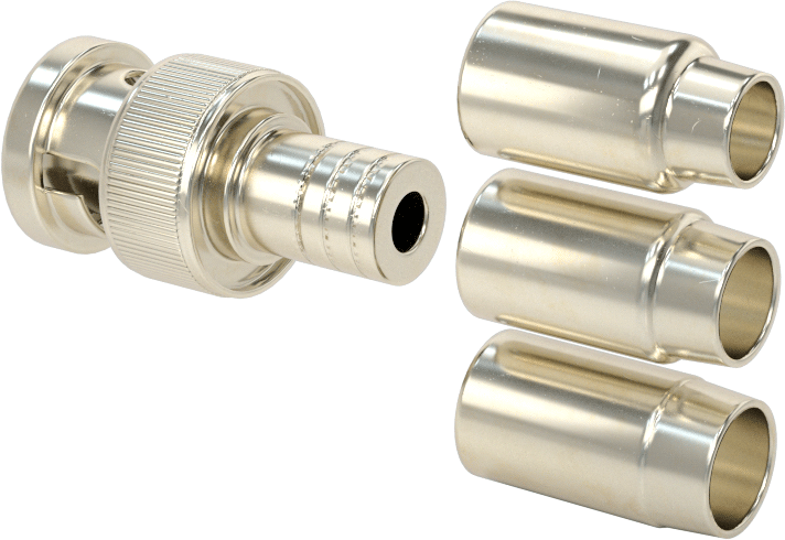 BNC Koaksiyel Konektör, Sıkma Uçlu Fiş, RG-58/U, RG-59/U ve RG-6/U, 50 Ohm