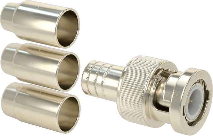 BNC Koaksiyel Konektör, Sıkma Uçlu Fiş, RG-58/U, RG-59/U ve RG-6/U, 50 Ohm
