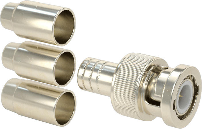 BNC Koaksiyel Konektör, Sıkma Uçlu Fiş, RG-58/U, RG-59/U ve RG-6/U, 75 Ohm