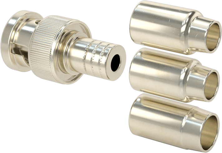 BNC Koaksiyel Konektör, Sıkma Uçlu Fiş, RG-58/U, RG-59/U ve RG-6/U, 75 Ohm