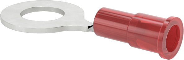 Kalay Kaplı Bakır Halka Terminalleri, Naylon Yalıtım, 22-18 AWG ve 1/4" Vida Boyutu için