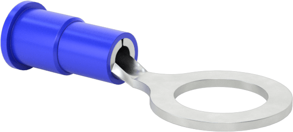 Kalay Kaplı Bakır Halka Terminalleri, Vinil Yalıtım, 16-14 AWG ve 5/16" Vida Boyutu için
