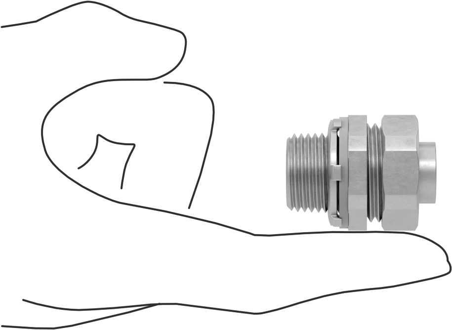 Sıvı Sızdırmaz Esnek Metal Kanal Adaptörü, Somunlu, Çinko Kaplı Çelik Düz, 1/2 Boyut Dişi x NPT Erkek
