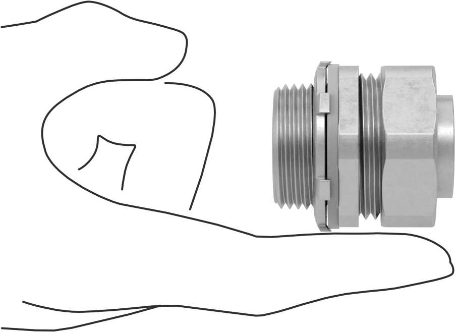 Sıvı Sızdırmaz Esnek Metal Kanal Adaptörü, Somunlu, Çinko Kaplı Çelik Düz, 1 Boyut Dişi x 1 NPT Erkek