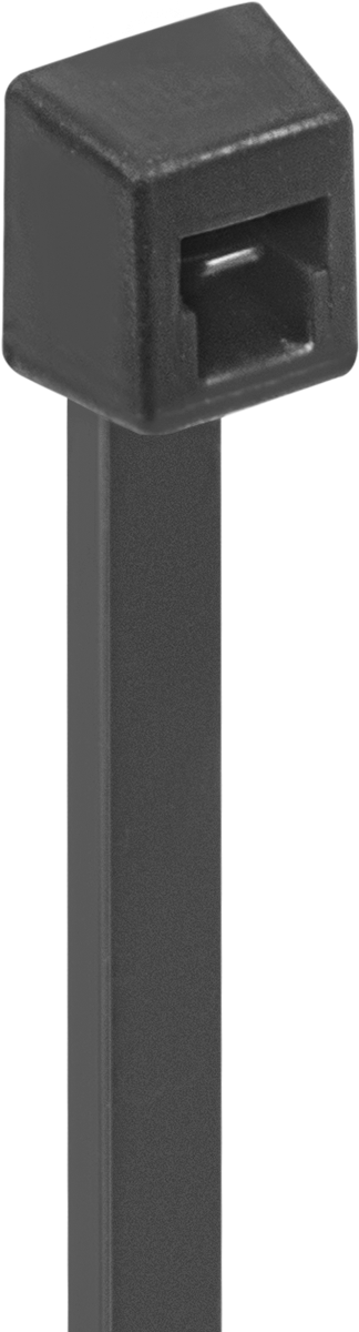 Naylon Plastik Kablo Bağı, Dar, 8" Uzunluk, 2-1/8" Maksimum Demet Çapı için, 0,10" Genişlik, Siyah