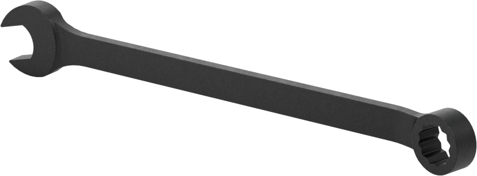 12 Uçlu Açıklık Kombinasyon Anahtarı, Siyah Oksit Kaplamalı, 10 mm Boyut, 6-1/8" Toplam Uzunluk