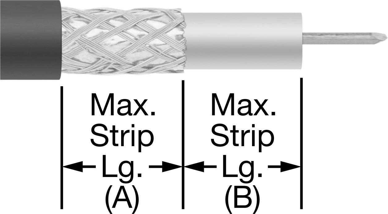 Three Coaxial Cable Layers Stripped