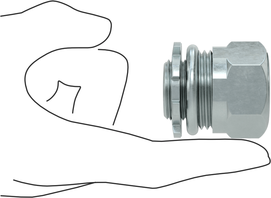 İnce Cidarlı (EMT) Çelik Kanal, Çelik Adaptör, 3/4 Sıkıştırma x NPSM Erkek, Kilit Somunu ile