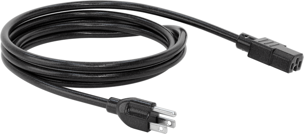 Elektronik Ekipman Güç Kablosu, NEMA 5-15 Fiş x IEC C15 Priz, 6-1/2 Fit Uzunluk, SJT