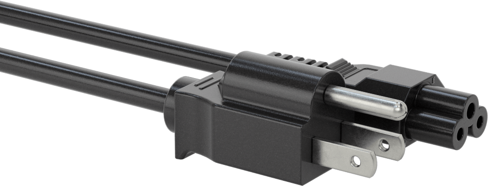 Elektronik Ekipman Güç Kablosu, NEMA 5-15 Fişi x IEC C5 Soketi, 18 AWG, 3 Fit Uzunluk