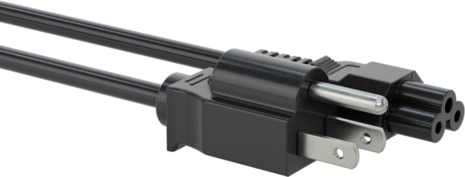 Elektronik Ekipman Güç Kablosu, NEMA 5-15 Fişi x IEC C5 Soketi, 18 AWG, 10 Fit Uzunluk