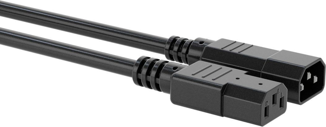 Elektronik Ekipman Güç Kablosu, IEC C14 Fiş x IEC C13 Priz, 16 AWG, 6 Fit Uzunluk