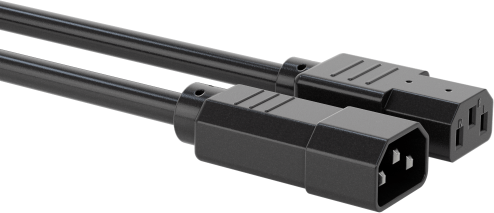 Elektronik Ekipman Güç Kablosu, IEC C14 Fiş x IEC C13 Priz, 14 AWG, 6 Fit Uzunluk