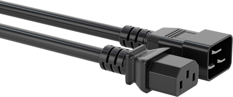 Elektronik Ekipman Güç Kablosu, IEC C20 Fiş x IEC C13 Priz, 14 AWG, 7 Fit Uzunluğunda