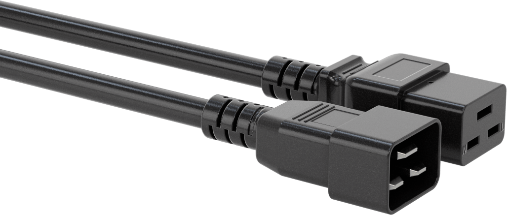 Elektronik Ekipman Güç Kablosu, IEC C20 Fiş x IEC C19 Priz, 14 AWG, 3 Fit Uzunluk