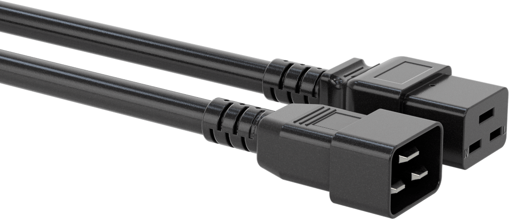 Elektronik Ekipman Güç Kablosu, IEC C20 Fiş x IEC C19 Priz, 12 AWG, 6 Fit Uzunluk