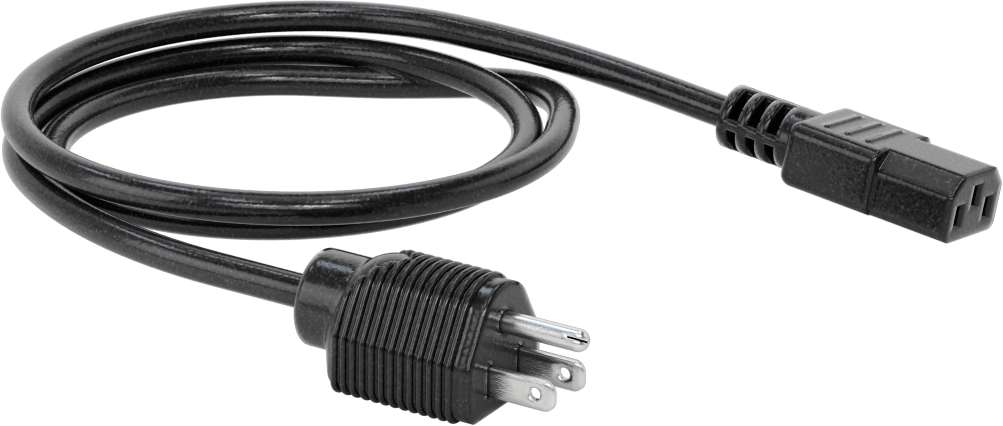 Elektronik Ekipman Güç Kablosu, NEMA 5-15 Fiş x IEC C13 Priz, 16 AWG, 3' Uzunluk, SJT