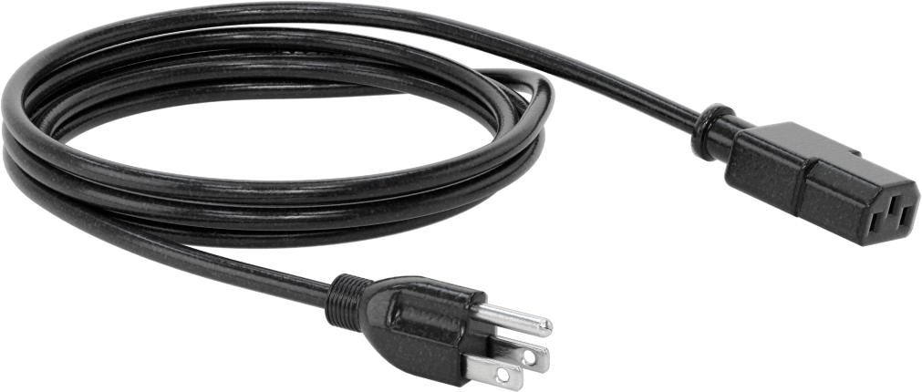 Elektronik Ekipman Güç Kablosu, NEMA 5-15 Fiş x IEC C13 Priz, 6 Fit Uzunluk, SVT