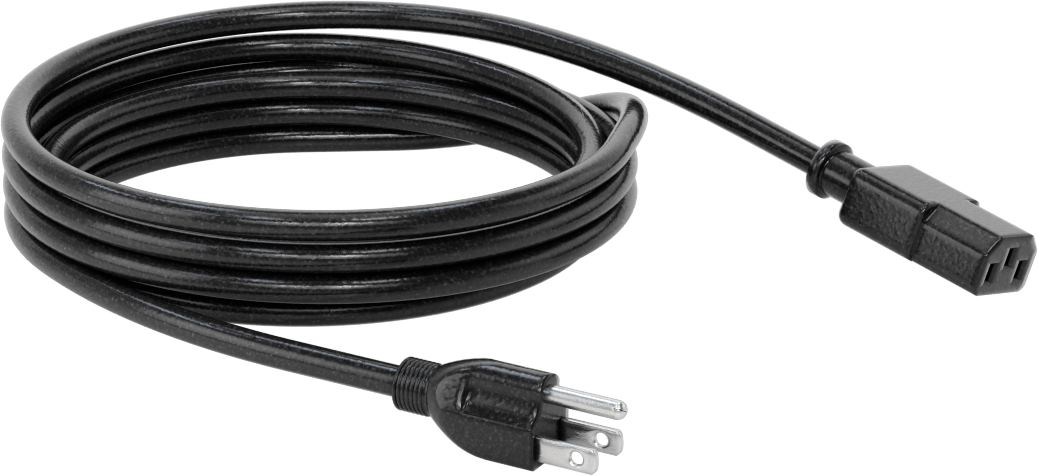 Elektronik Ekipman Güç Kablosu, NEMA 5-15 Fiş x IEC C13 Priz, 9-1/2 Fit Uzunluk, SJT