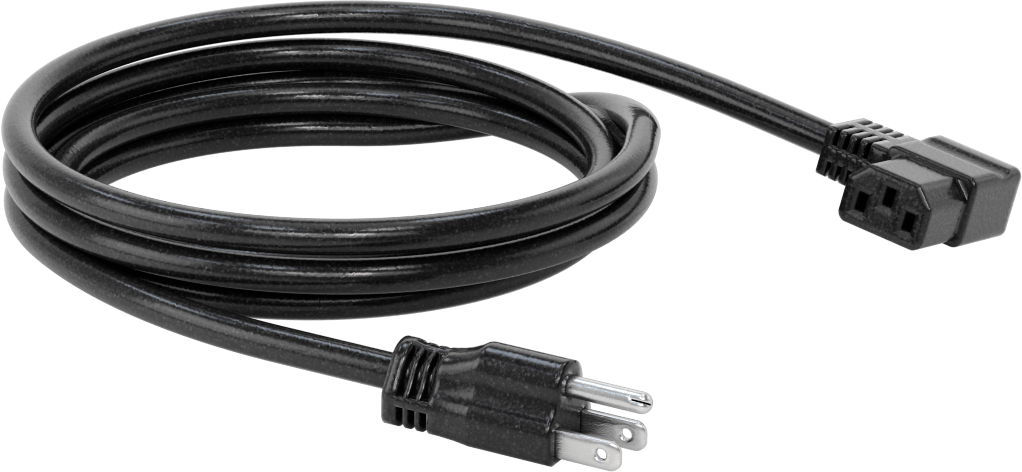 Elektronik Ekipman Güç Kablosu, NEMA 5-15 Fiş x 90 Derece Dirsek IEC C13 Priz, 6,5' Uzunluk