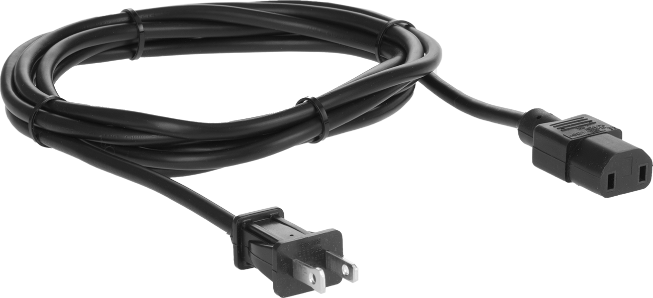 Elektronik Ekipman Güç Kablosu, NEMA 1-15 Fiş x IEC C17 Priz, 6-1/2 Fit Uzunluk, SJT