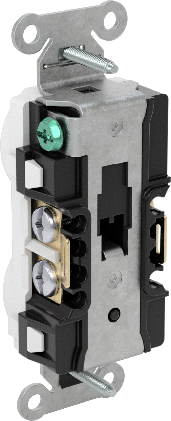 Düz Bıçaklı Yuva, Vidalı Terminalleri ile, 5-20 NEMA, Arka ve Yan Terminal