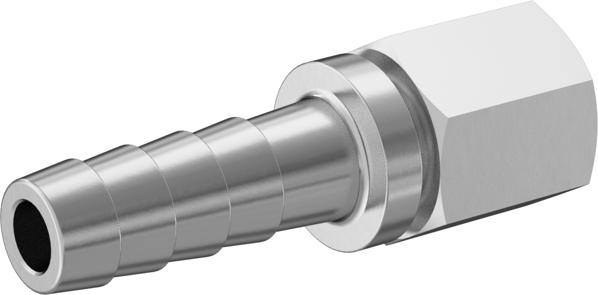 Buhar için Çivili Hortum Bağlantı Parçası, Düz Adaptör, 303/304 Paslanmaz Çelik, 1/2" iç çap x 3/8 BSPT için
