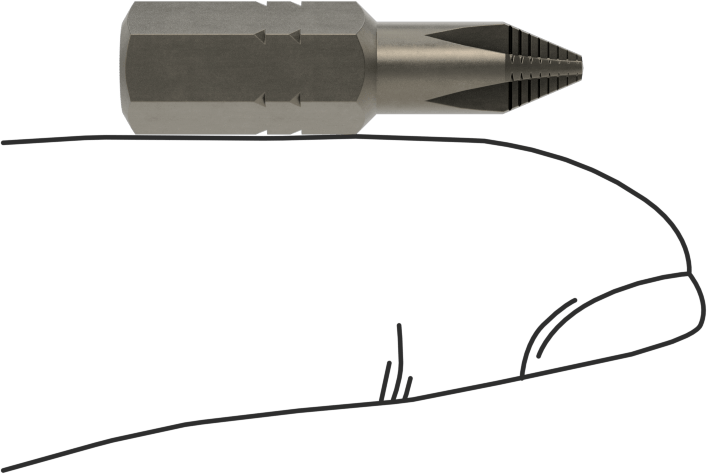 Kaymaz 1 Numaralı Phillips Uç, 1/4" Altıgen Şaft